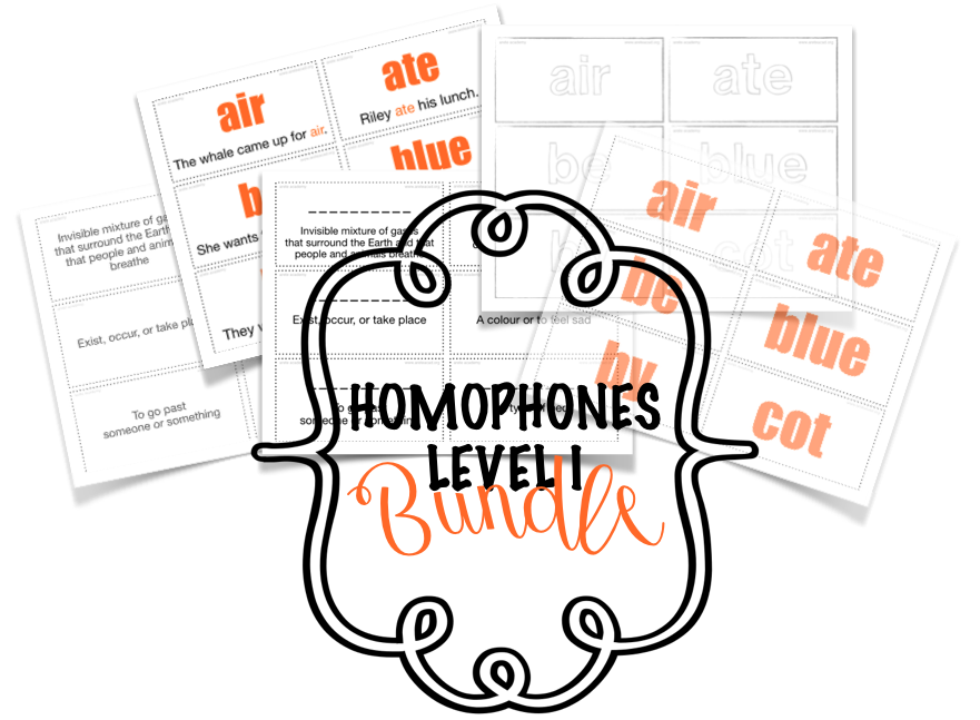 Homophones Flashcards – Level I Bundle